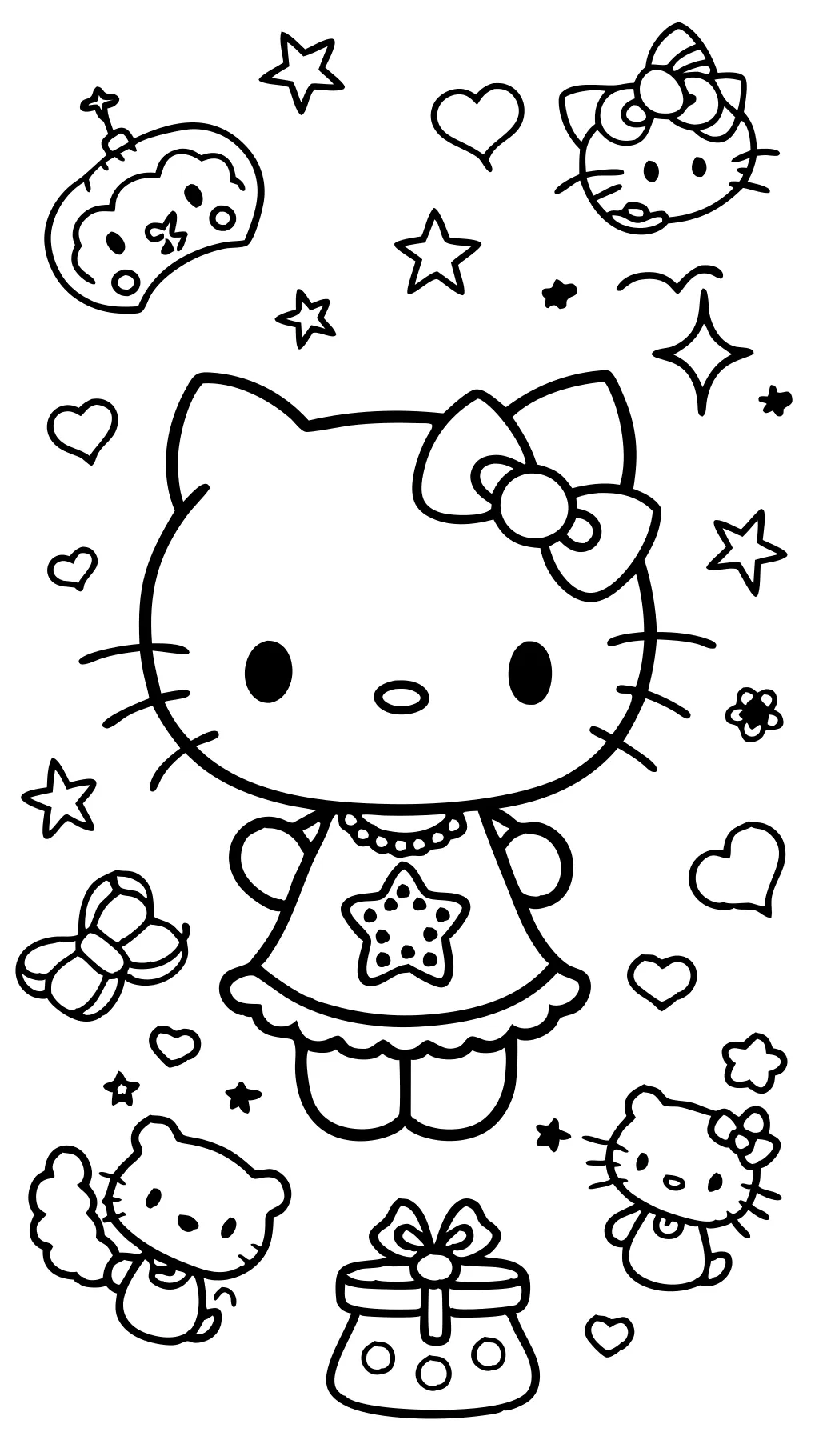 Hello Kitty Kuromi para colorear